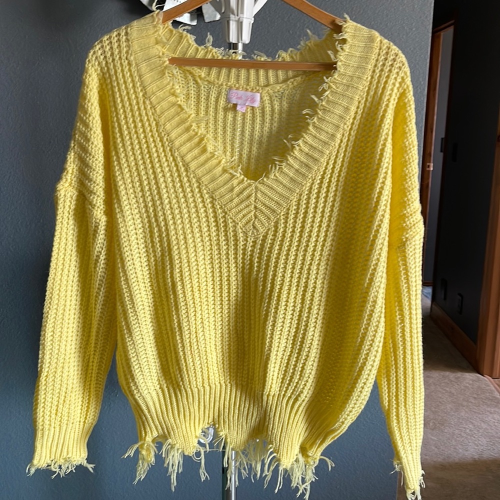 Pink Lily Boutique Yellow Sweater